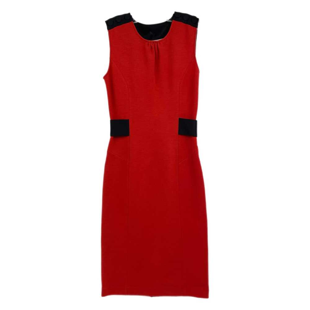 Diane Von Furstenberg Red Black Mini Dress Sleeveless Pencil Midi